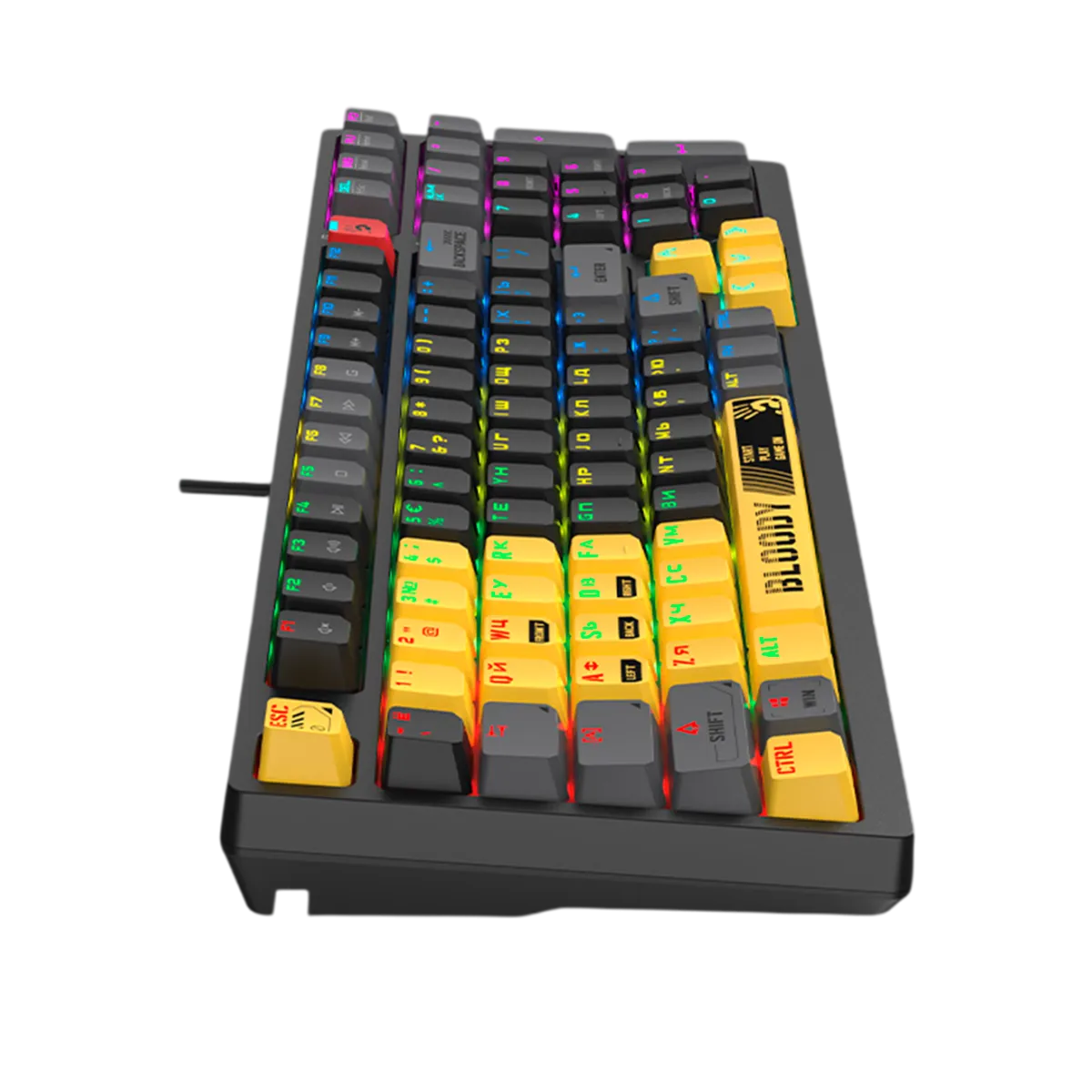 Клавиатура игровая проводная Bloody S98 Sport Lime Gaming RGB / White