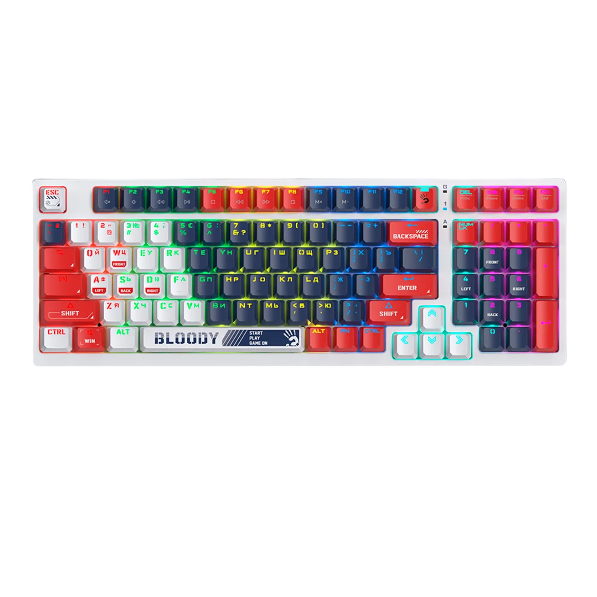 Клавиатура игровая проводная Bloody S98 Sport Navy Red Switch Gaming RGB / Color
