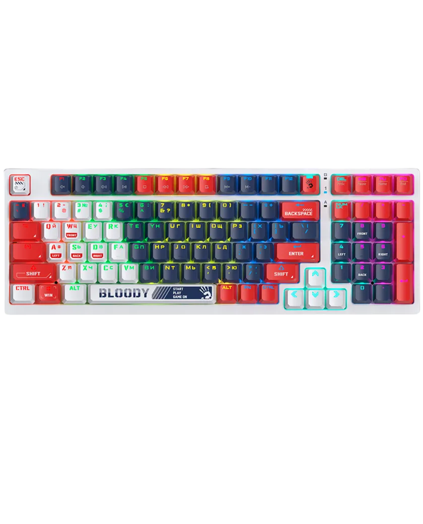 Клавиатура игровая проводная Bloody S98 Sport Navy Red Switch Gaming RGB / Color