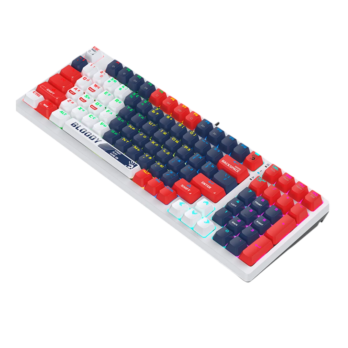 Клавиатура игровая проводная Bloody S98 Sport Navy Red Switch Gaming RGB / Color