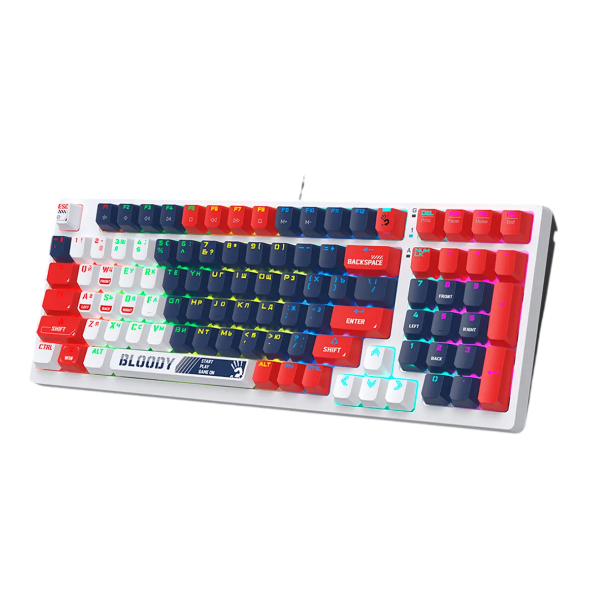 Клавиатура игровая проводная Bloody S98 Sport Navy Red Switch Gaming RGB / Color