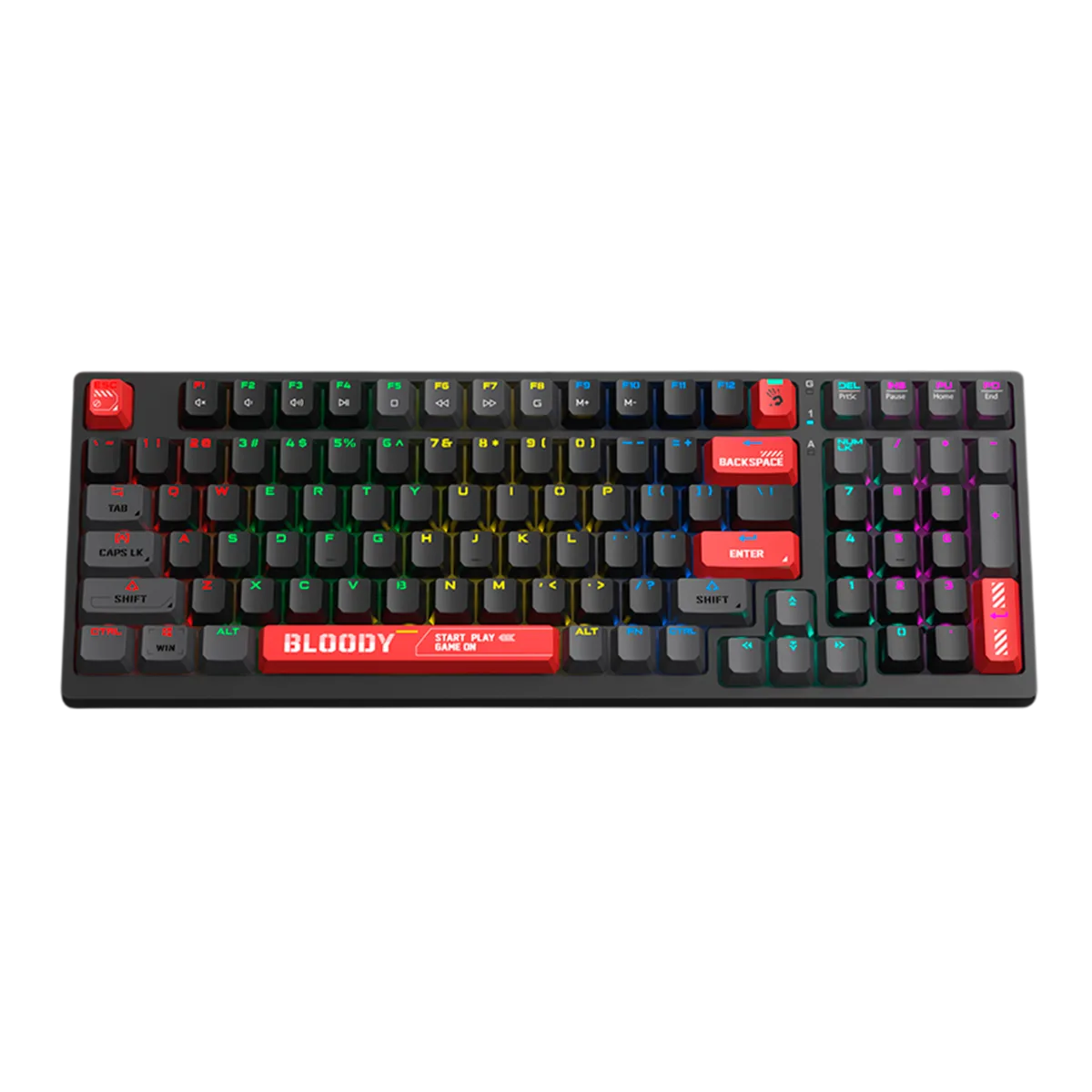 Клавиатура игровая проводная Bloody S98 Sports Red Gaming RGB / Red