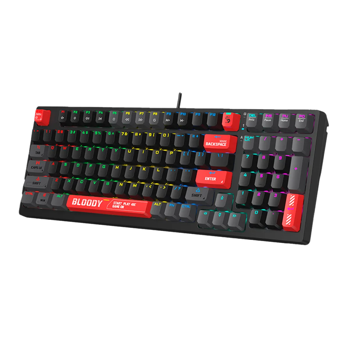 Клавиатура игровая проводная Bloody S98 Sports Red Gaming RGB / Red