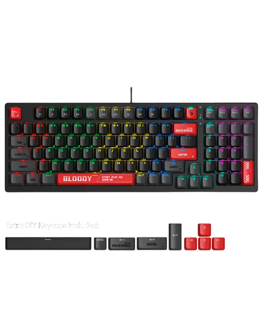 Клавиатура игровая проводная Bloody S98 Sports Red Gaming RGB / Red