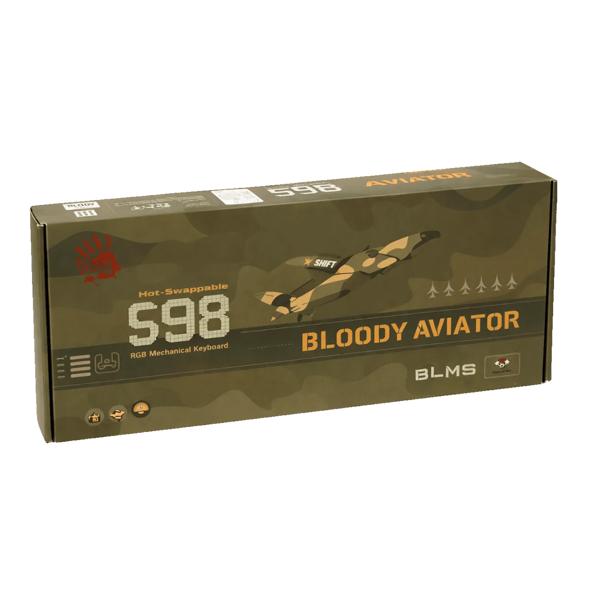 Клавиатура игровая проводная Bloody S98 Aviator Gaming / Khaki