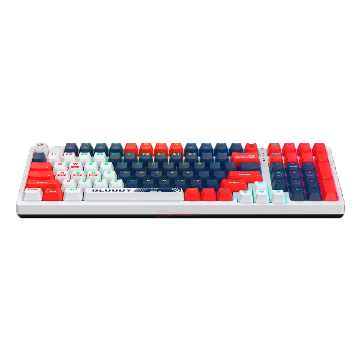 Клавиатура игровая проводная Bloody S98 Sports Navy Brown Switch Gaming RGB / White