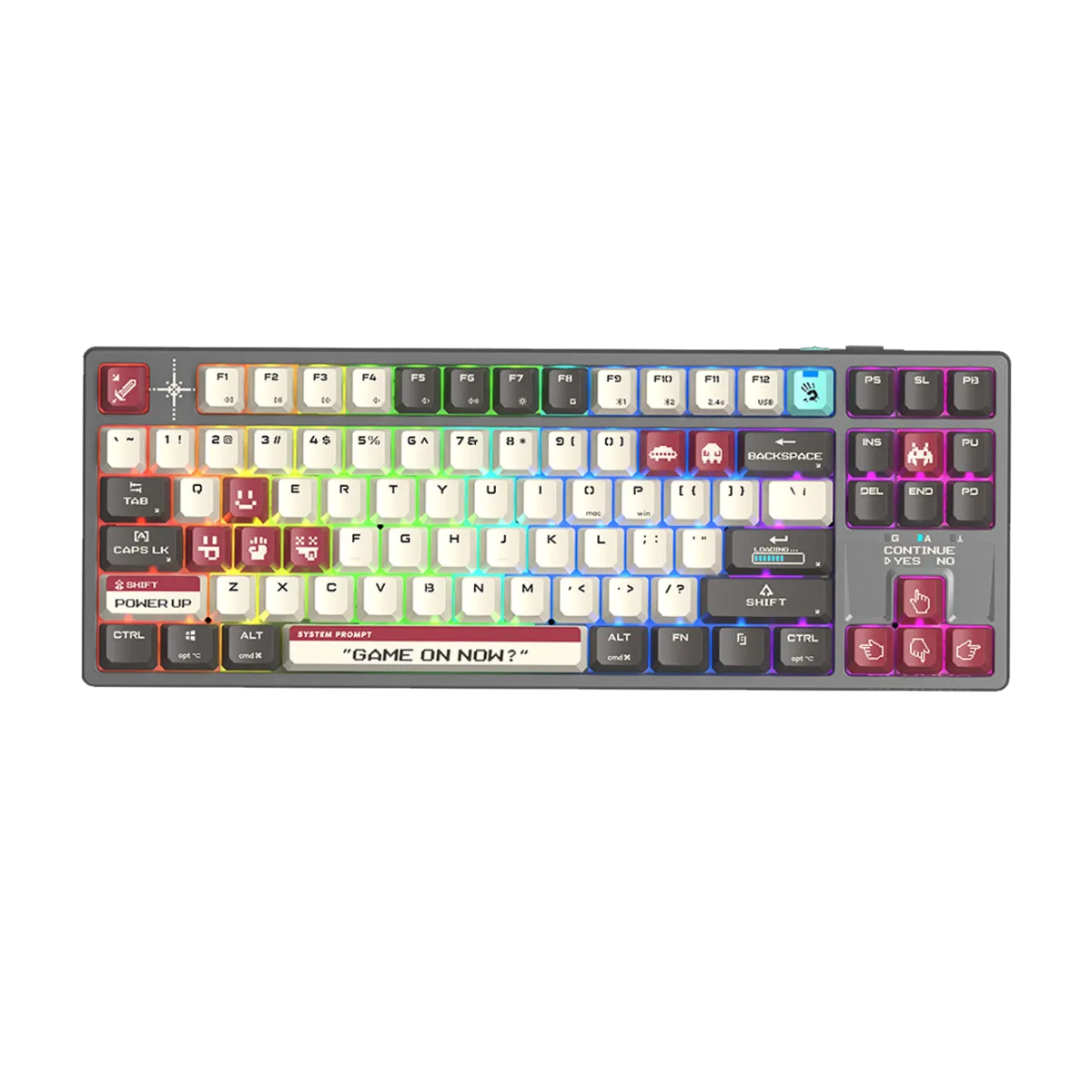 Клавиатура игровая беспроводная Bloody WS87 Pixel Mechanical  Red Gaming / Red