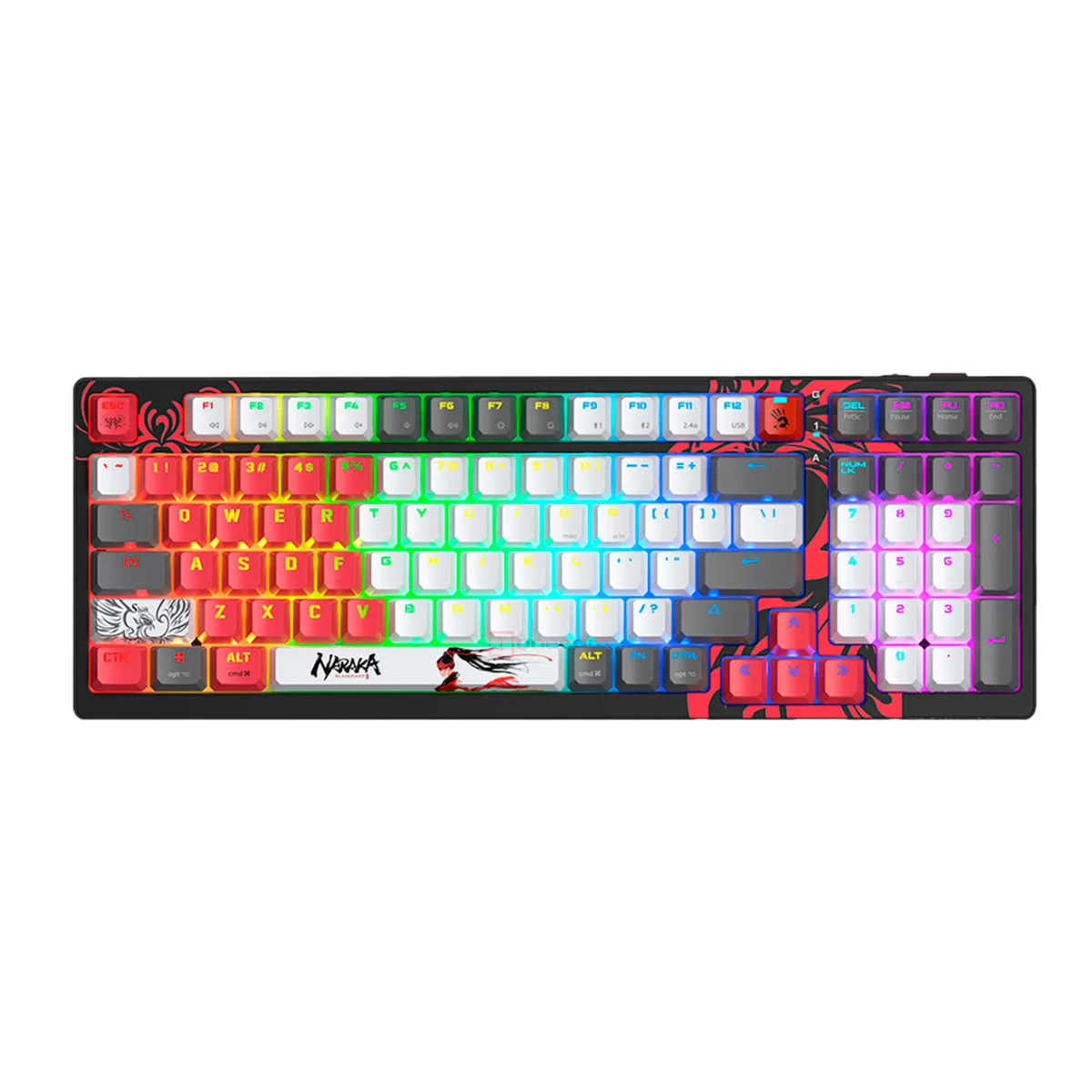 Клавиатура игровая беспроводная Bloody WS98 Naraka Gaming / Grey
