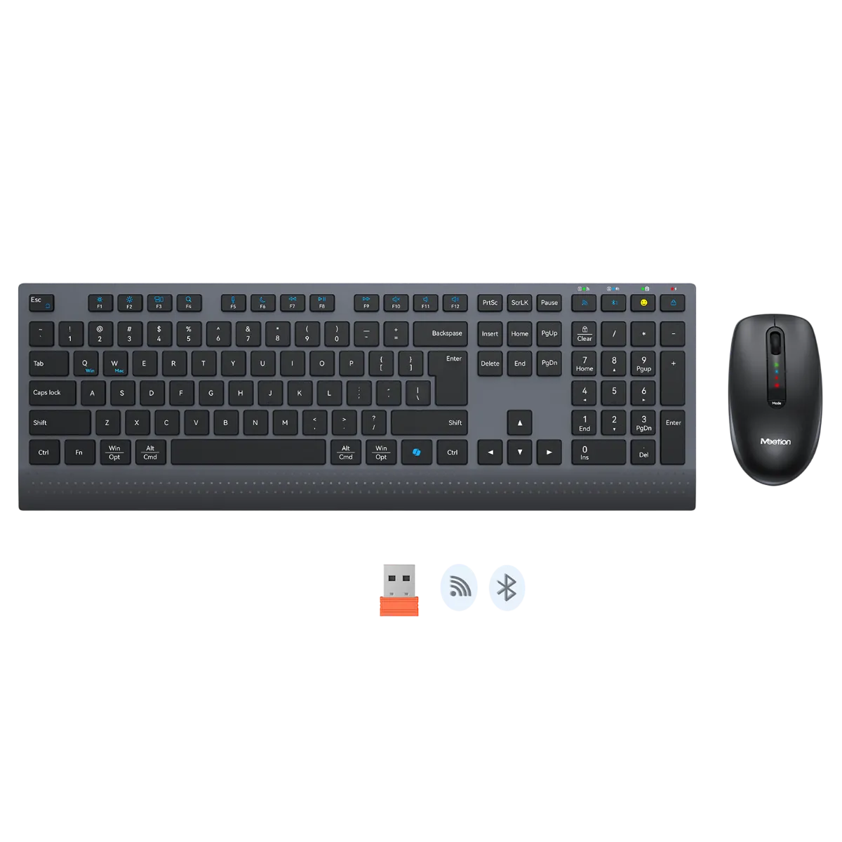 Комплект беспроводной (клавиатура+мышь) Meetion C2000 / Black