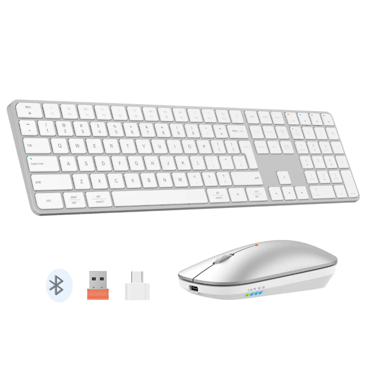 Комплект беспроводной (клавиатура+мышь) Meetion C230MW / White