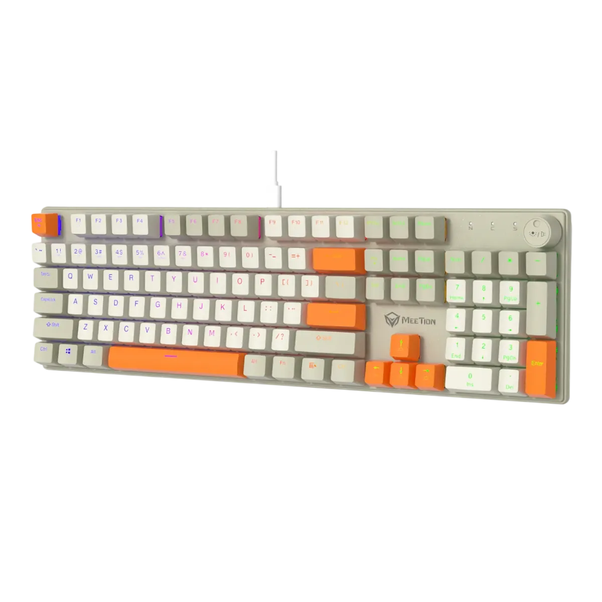 Клавиатура игровая проводная Meetion MK009RDP / White