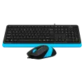 Комплект проводной (клавиатура+мышь) A4Tech Fstyler F1010 / Black-Blue