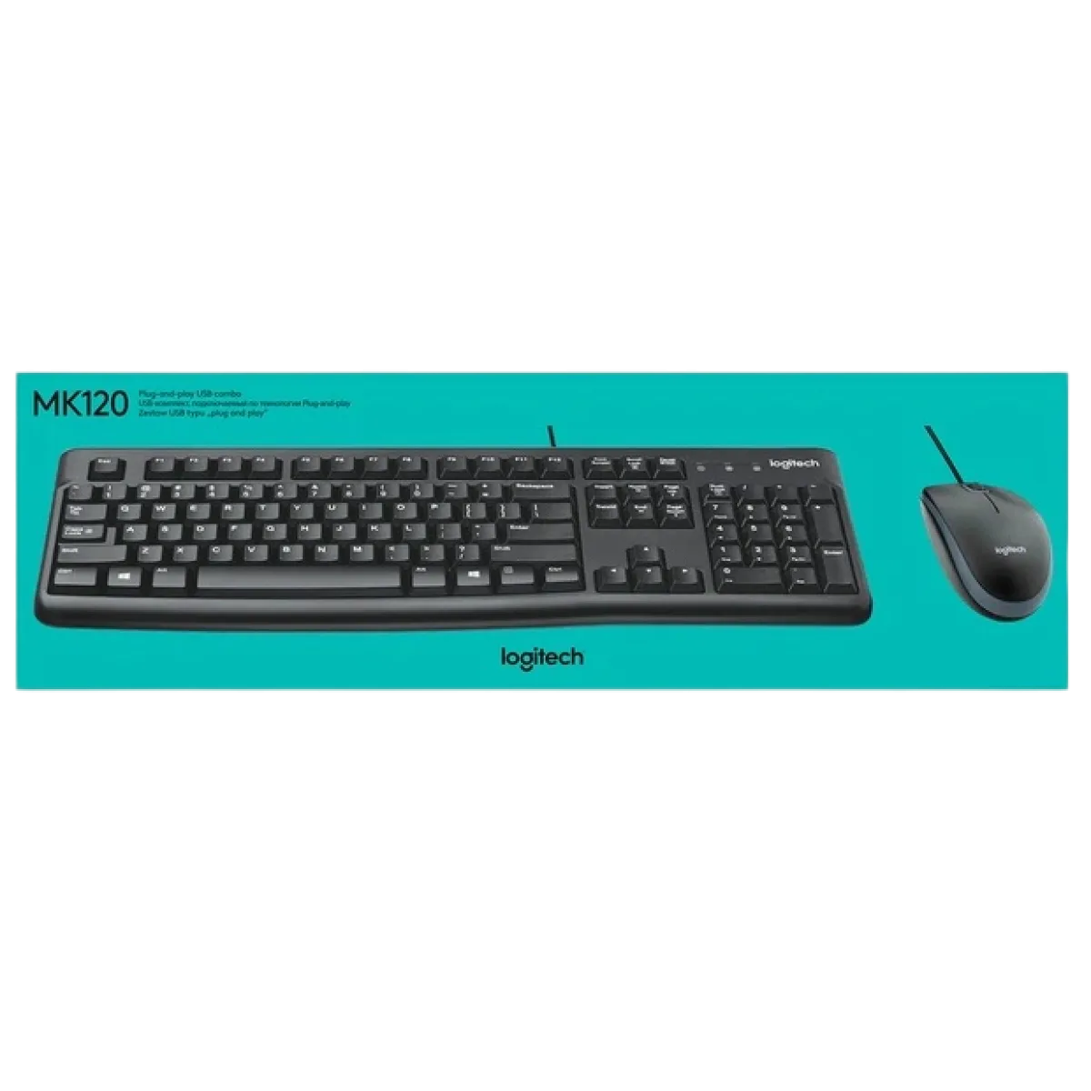 Комплект проводной (клавиатура+мышь) Logitech MK120 / Black