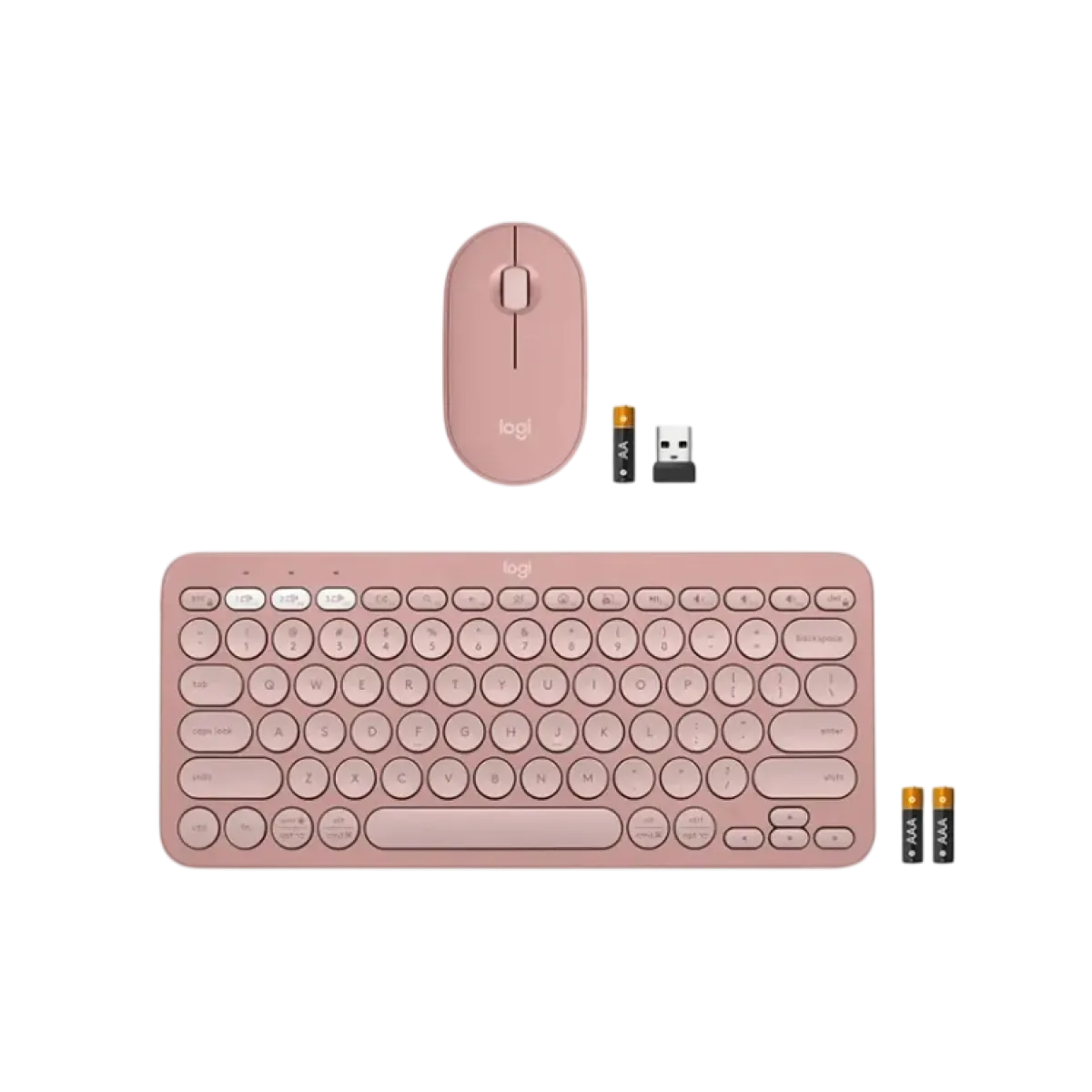 Комплект беспроводной (клавиатура+мышь) Logitech Pebble 2 Combo / Pink