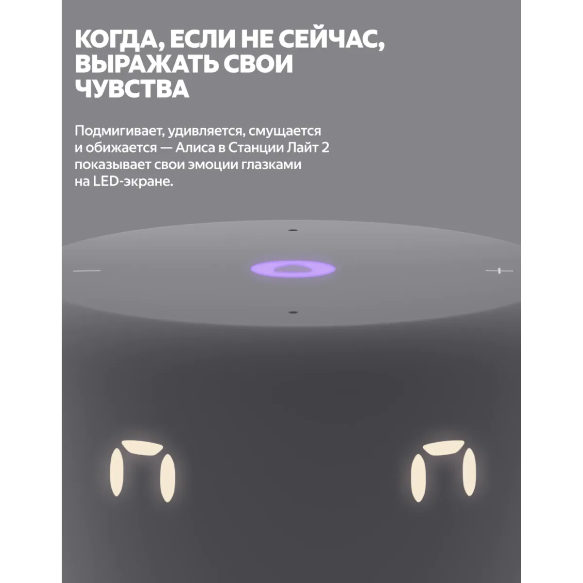 Умная колонка Яндекс Станция Лайт 2 с часами / Графит