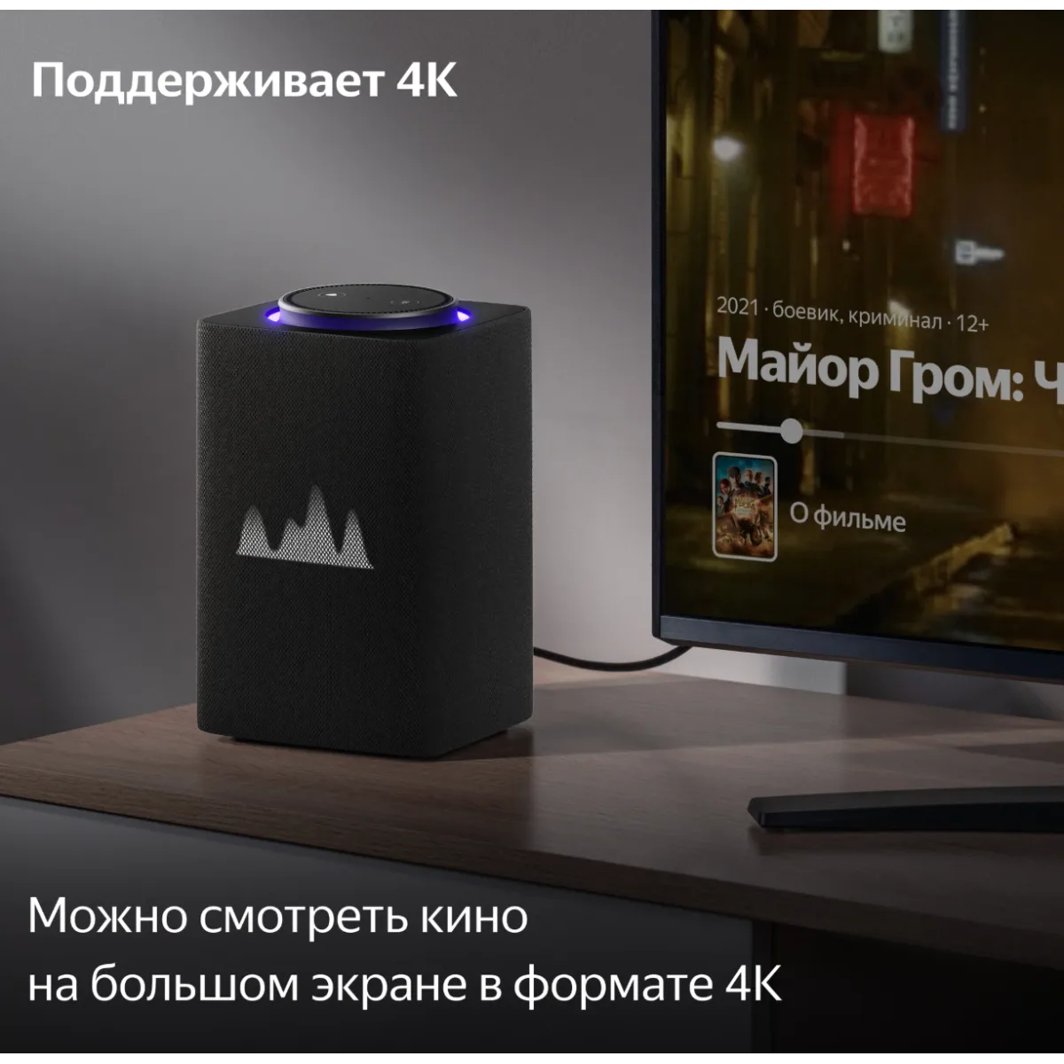 Умная колонка Яндекс Станция Макс с Алисой и Zigbee / Черный