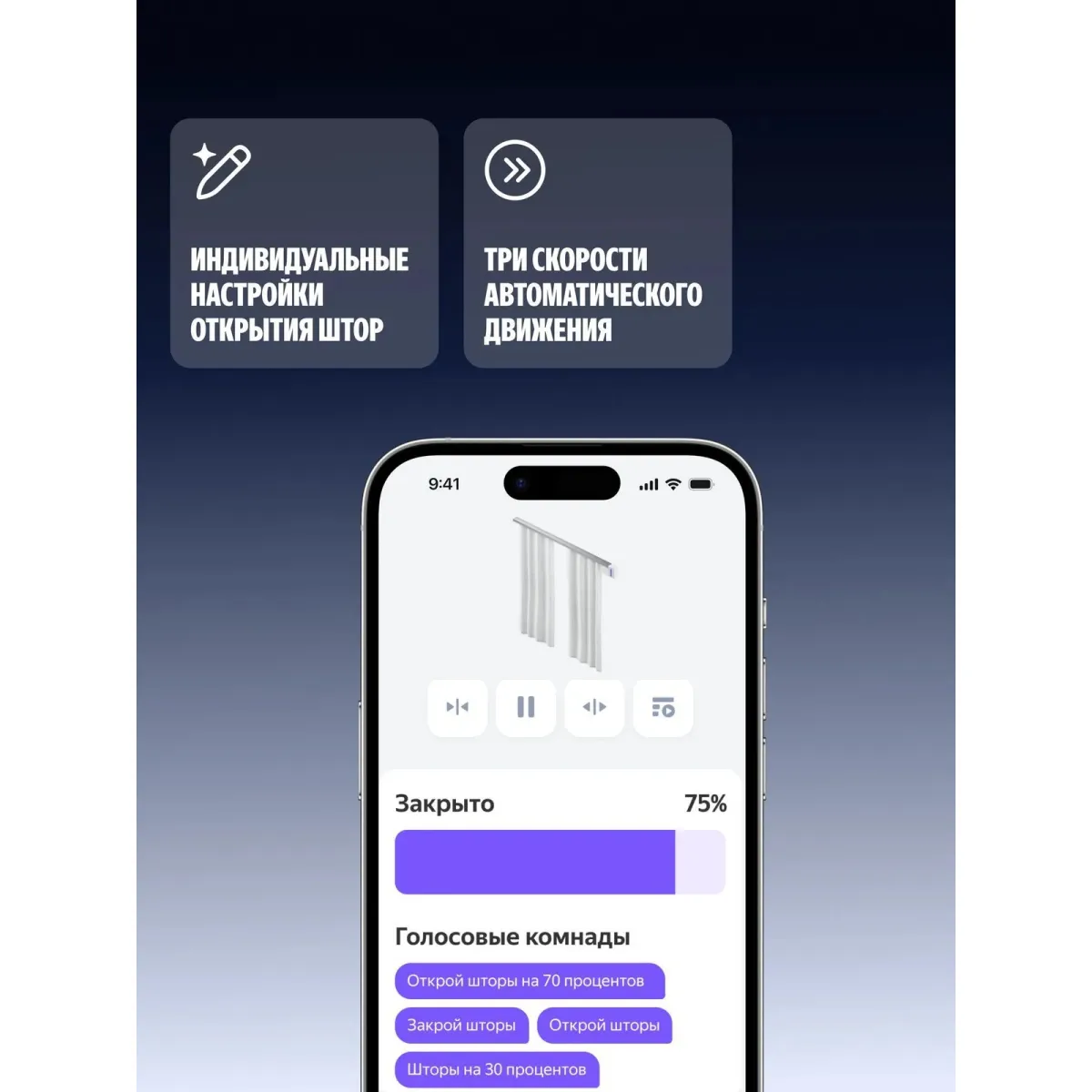 Умный карниз для штор Яндекс YNDX-00591 (180×300 см) / White