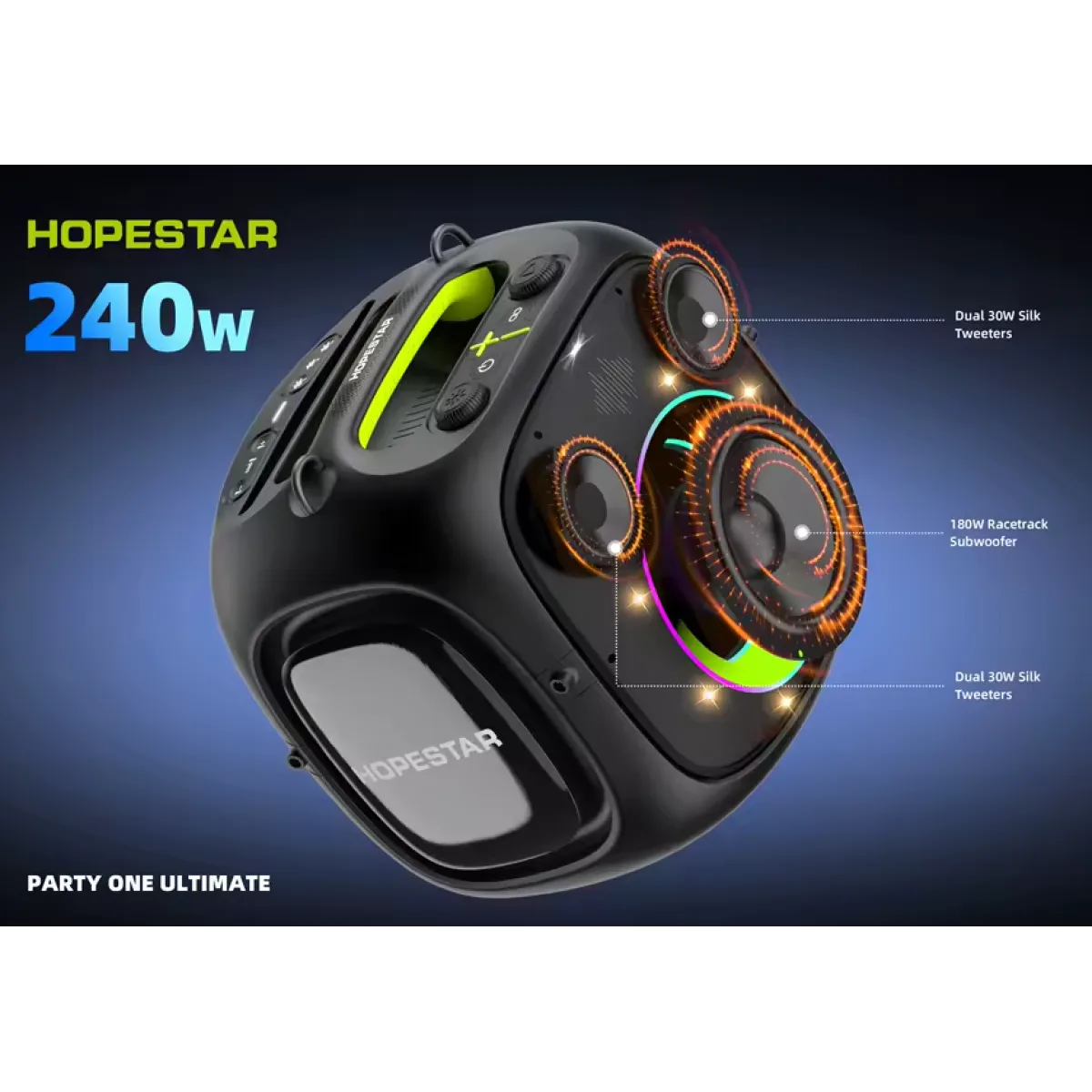 Акустическая беспроводная колонка Hopestar Party One + 2 Microphone