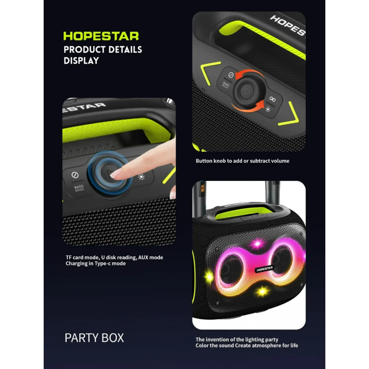 Акустическая беспроводная колонка Hopestar Party Box + 2 Microphone