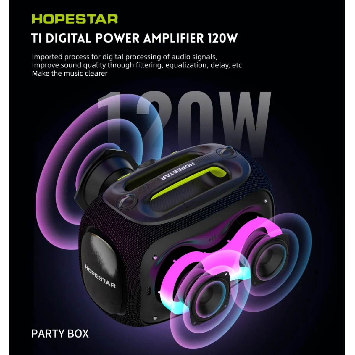 Акустическая беспроводная колонка Hopestar Party Box + 2 Microphone