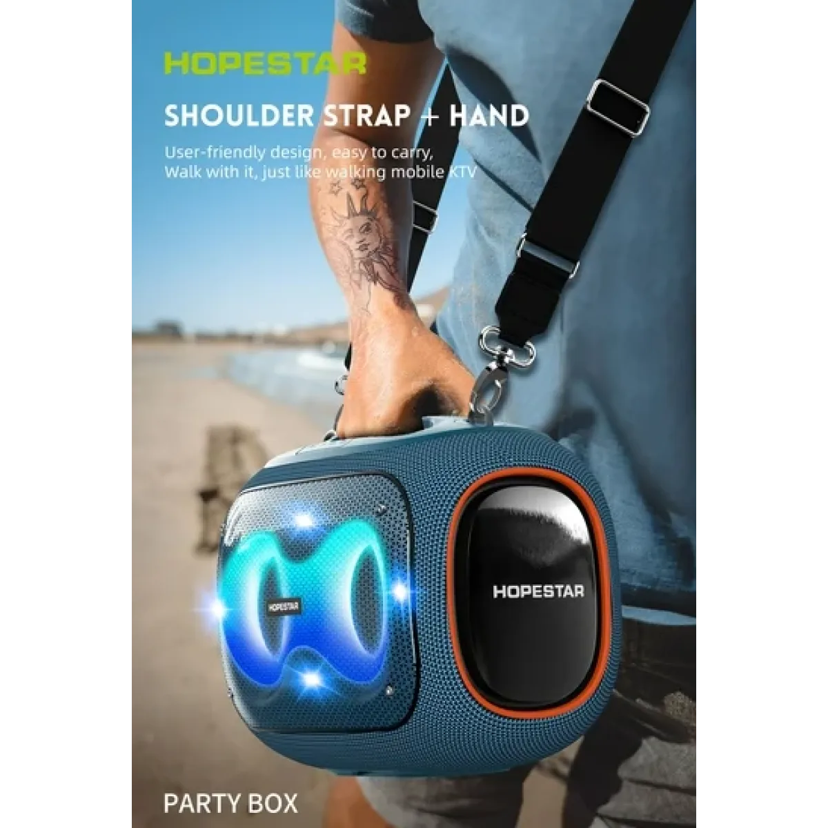 Акустическая беспроводная колонка Hopestar Party Box + 2 Microphone