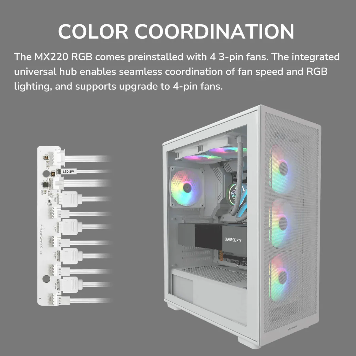 Кейс Cougar MX220 RGB / White