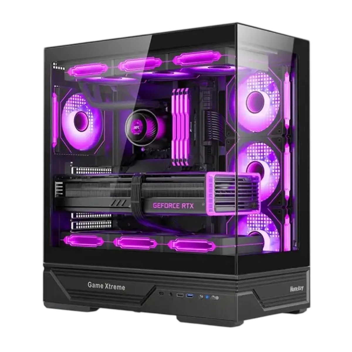 Кейс Huntkey GX760A Fortune 4×ARGB / Black