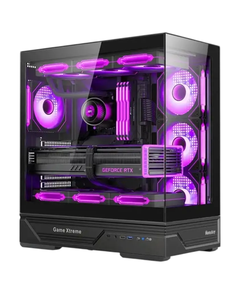 Кейс Huntkey GX760A Fortune 4×ARGB / Black