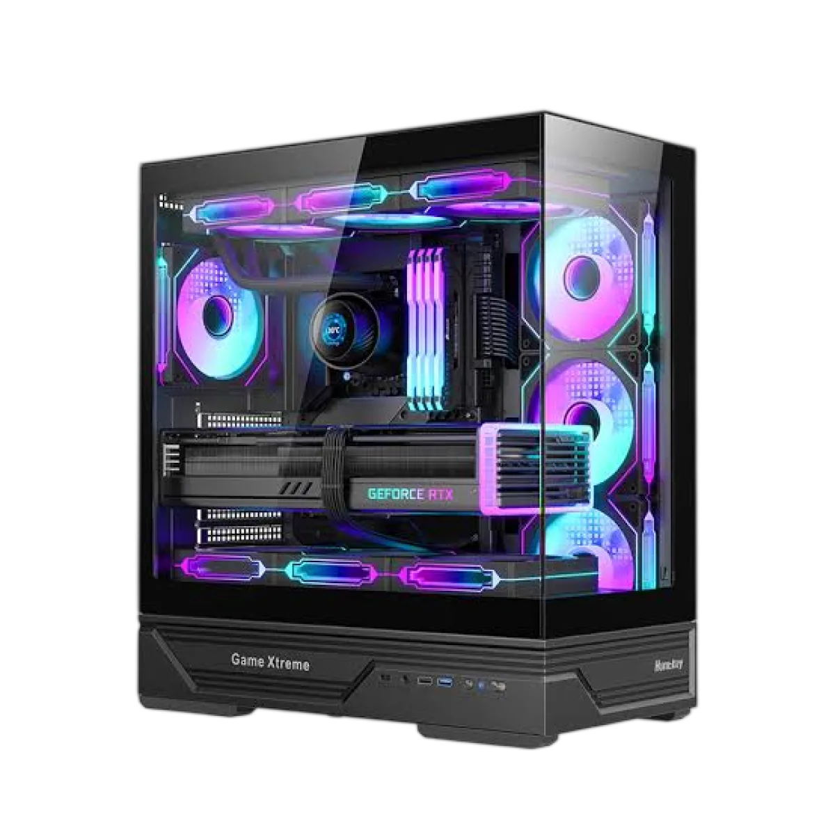 Кейс Huntkey GX760A Fortune 4×ARGB / Black