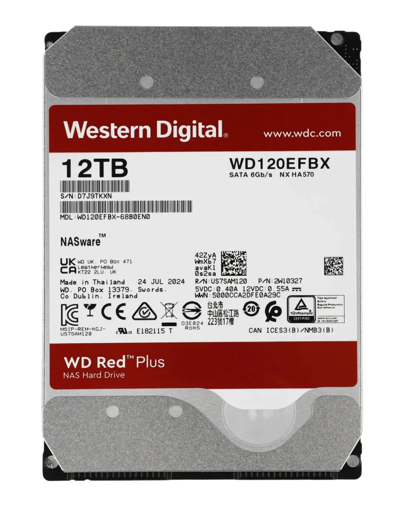 Жёсткий диск HDD Western Digital 12TB Red Plus