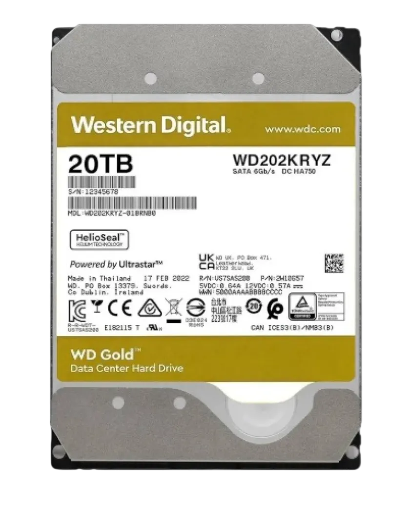 Жёсткий диск HDD Western Digital 20TB Gold