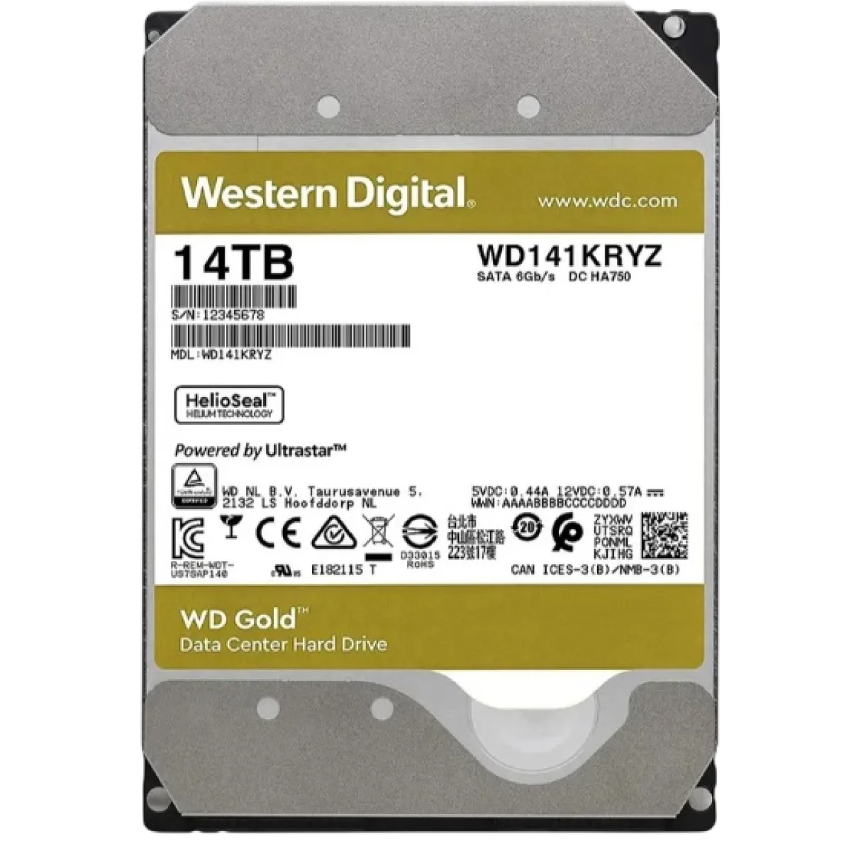 Жёсткий диск HDD Western Digital Gold 14TB 
