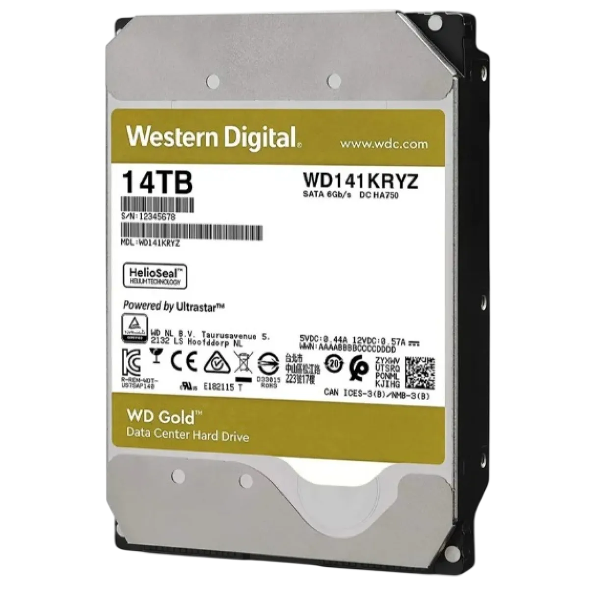 Жёсткий диск HDD Western Digital Gold 14TB 
