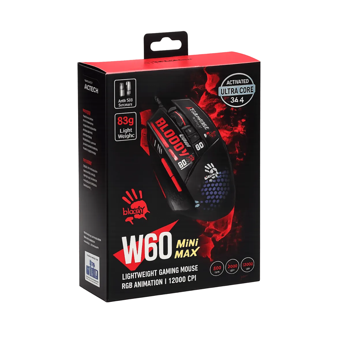 Мышь игровая проводная Bloody W60MAX Mini Honeycomb Gaming RGB / Black