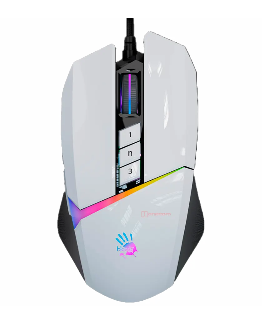 Мышь игровая проводная Bloody W60MAX Gaming RGB / Panda White