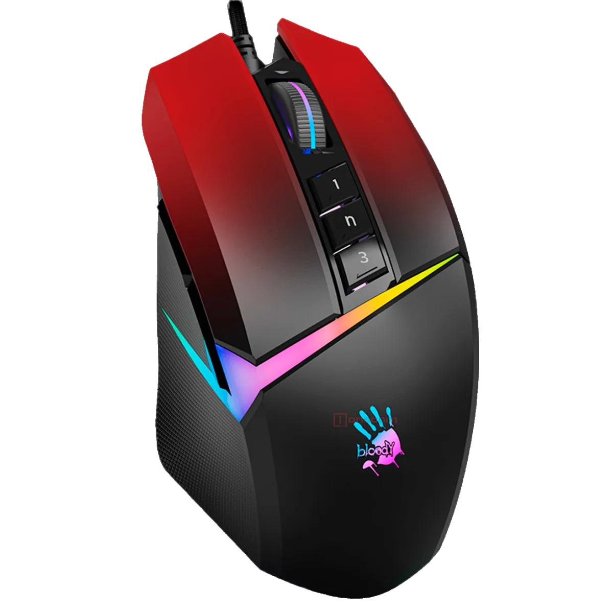 Мышь игровая проводная Bloody W60MAX Gaming RGB / Gradient Red