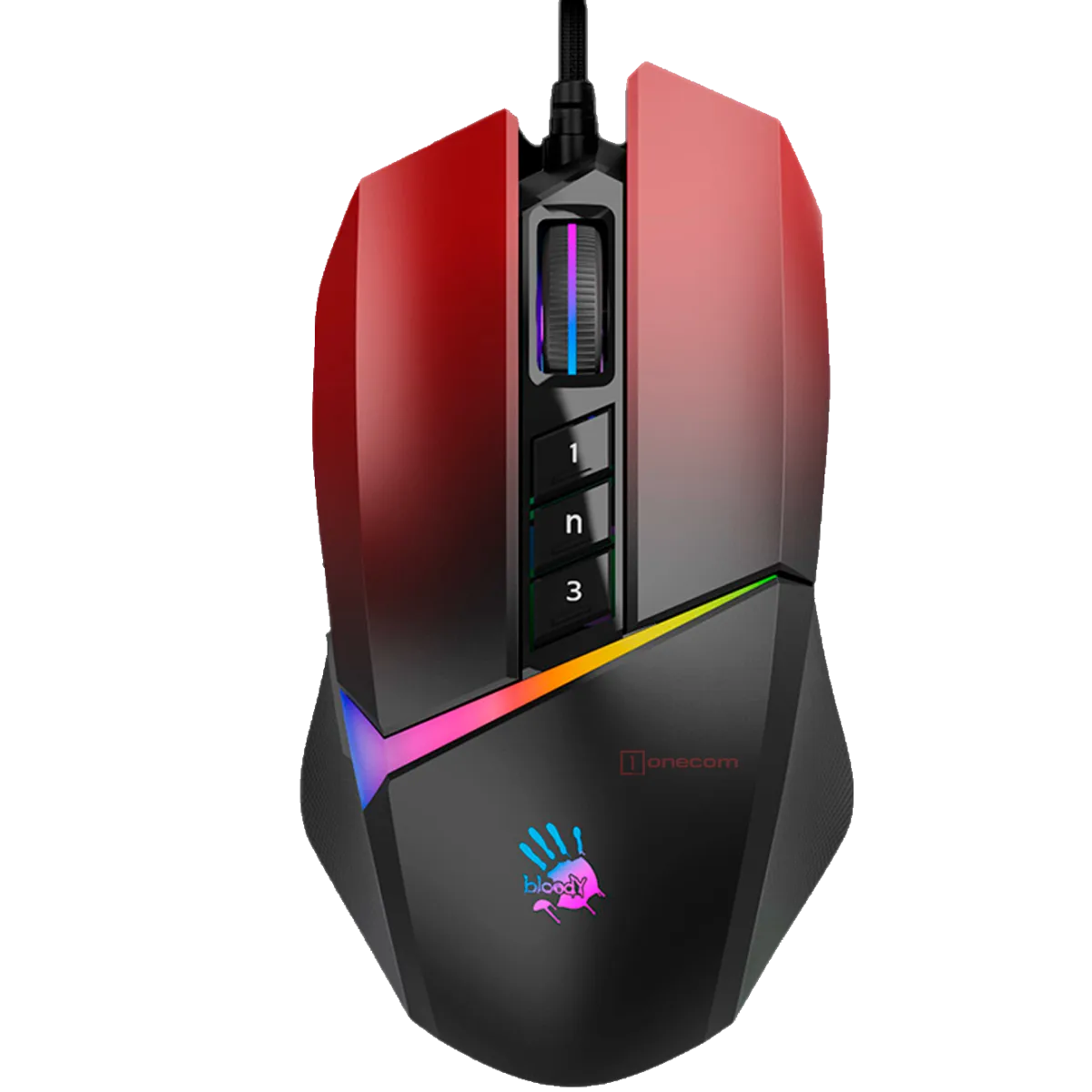 Мышь игровая проводная Bloody W60MAX Gaming RGB / Gradient Red
