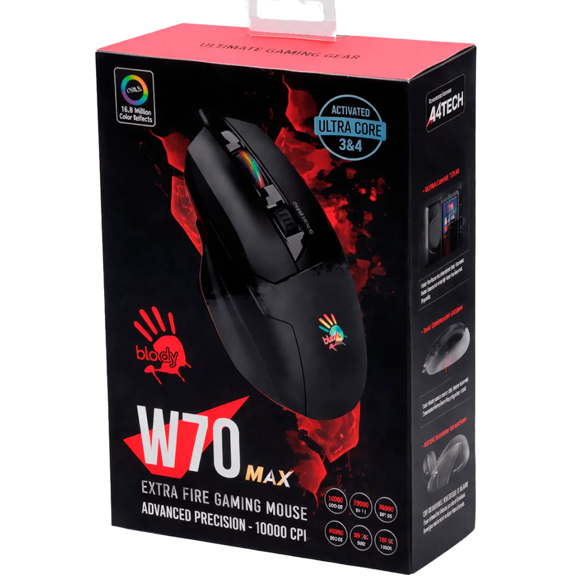 Мышь игровая проводная Bloody W70MAX Gaming RGB / Stone Black