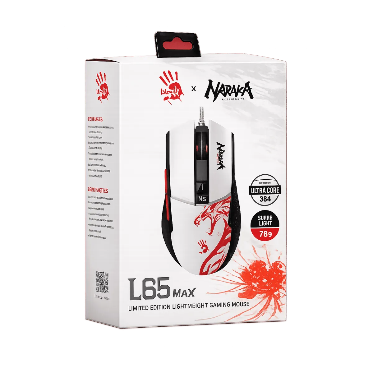 Мышь игровая проводная Bloody L65MAX Naraka Gaming RGB / White