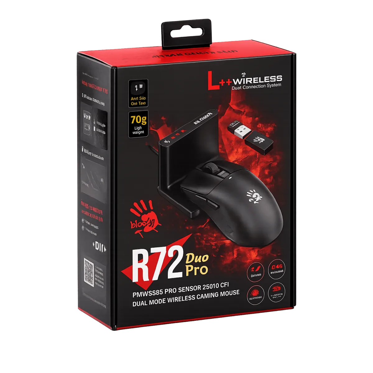 Мышь игровая беспроводная Bloody R72 Pro Duo Gaming / Black