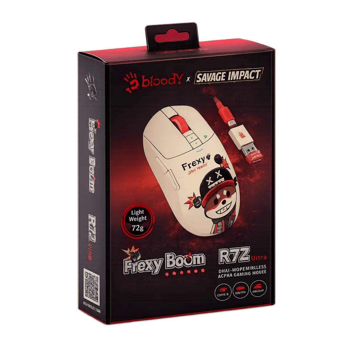 Мышь игровая беспроводная Bloody R72 Ultra Duo Proxy Boom Gaming / White