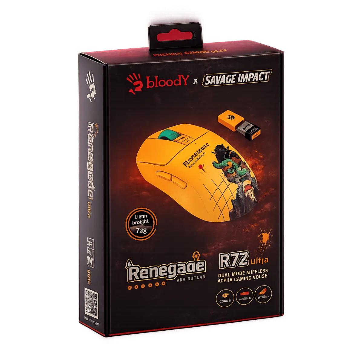 Мышь игровая беспроводная Bloody R72 Ultra Duo Renegade Sunset Gaming / Yellow