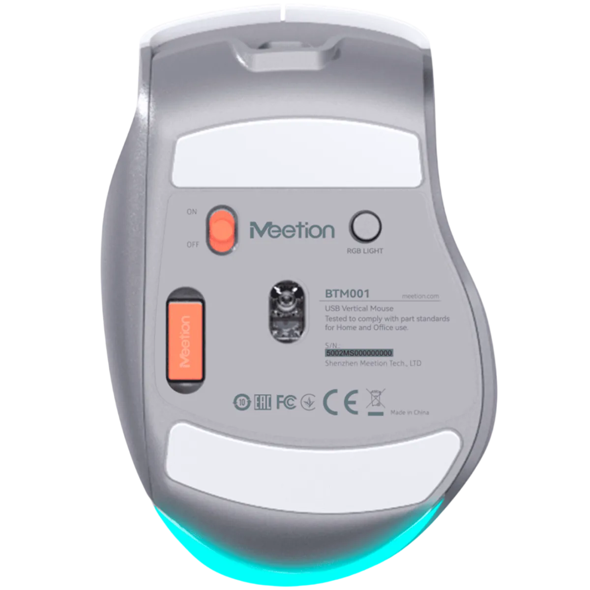 Мышь беспроводная Meetion BTM001 / White+Gray