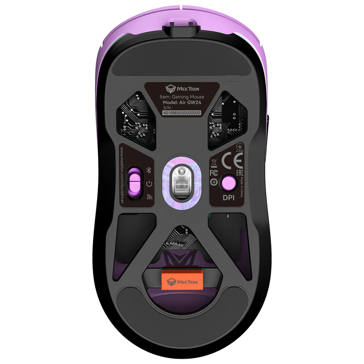 Мышь игровая беспроводная Meetion GW24 Gaming / Purple