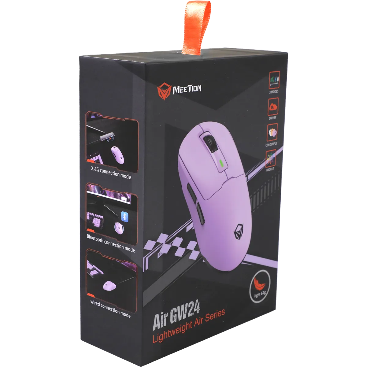 Мышь игровая беспроводная Meetion GW24 Gaming / Purple