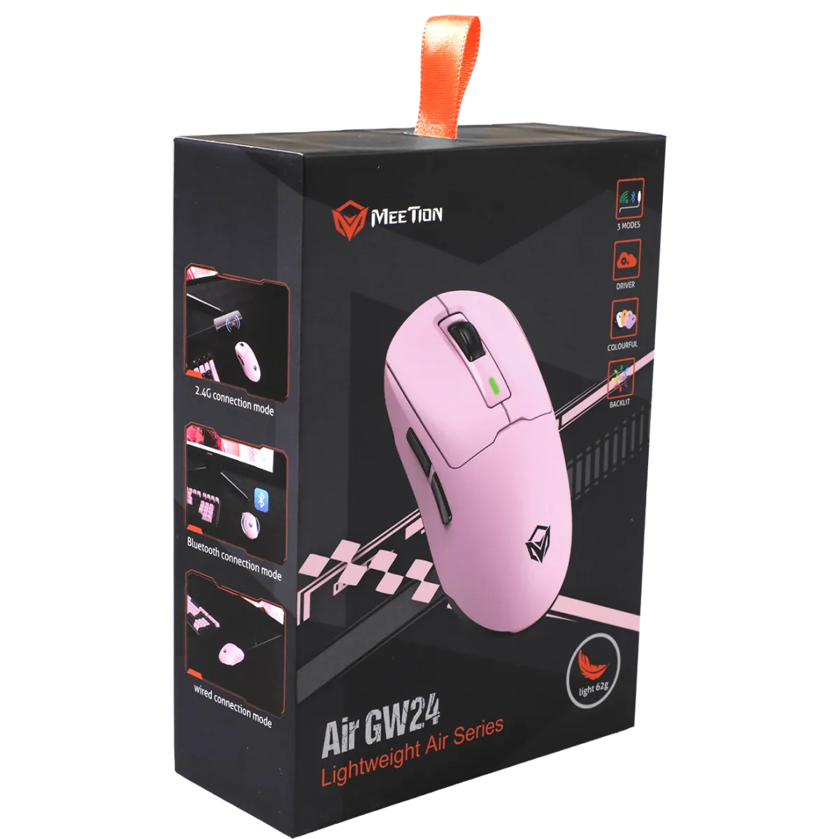 Мышь игровая беспроводная Meetion GW24 Gaming / Pink