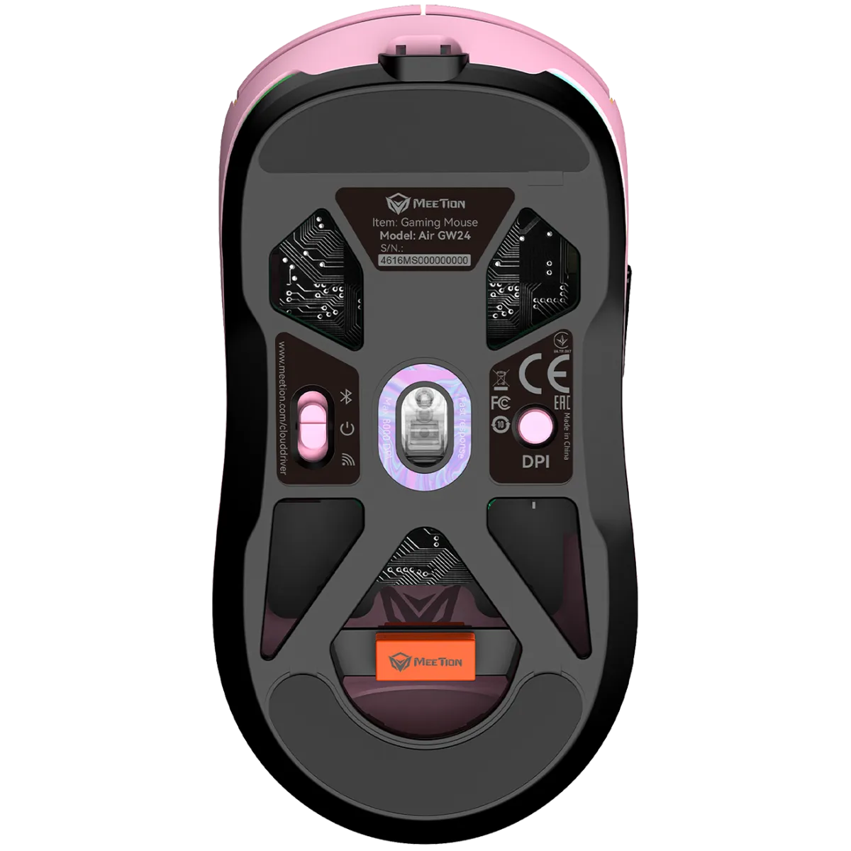 Мышь игровая беспроводная Meetion GW24 Gaming / Pink