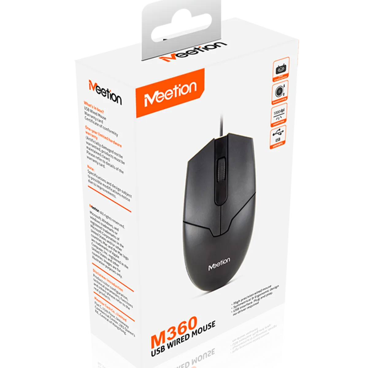 Мышь проводная Meetion M360 / Black