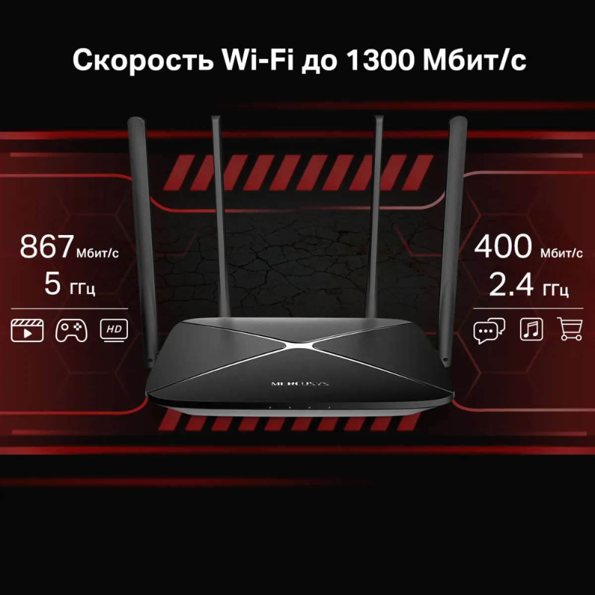 Mercusys AC12G AC1300 Dual-Band Wi-Fi Gigabit Router