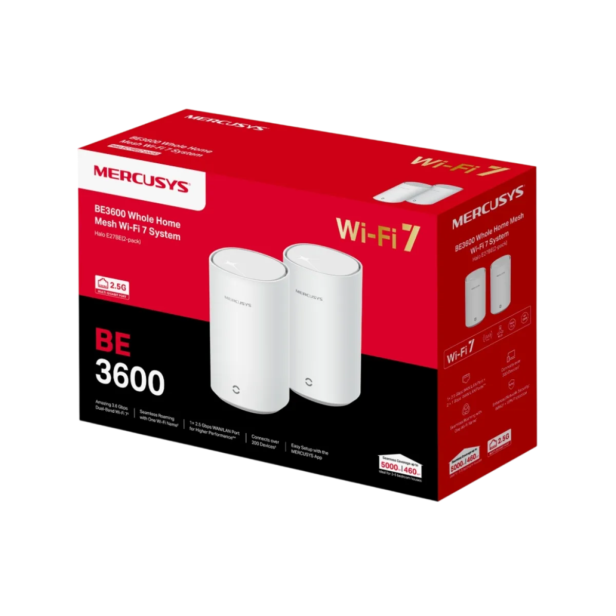 Mercusys Halo E27BE (2-pack) / BE3600 Система Mesh Wi-Fi 7 для всего дома 